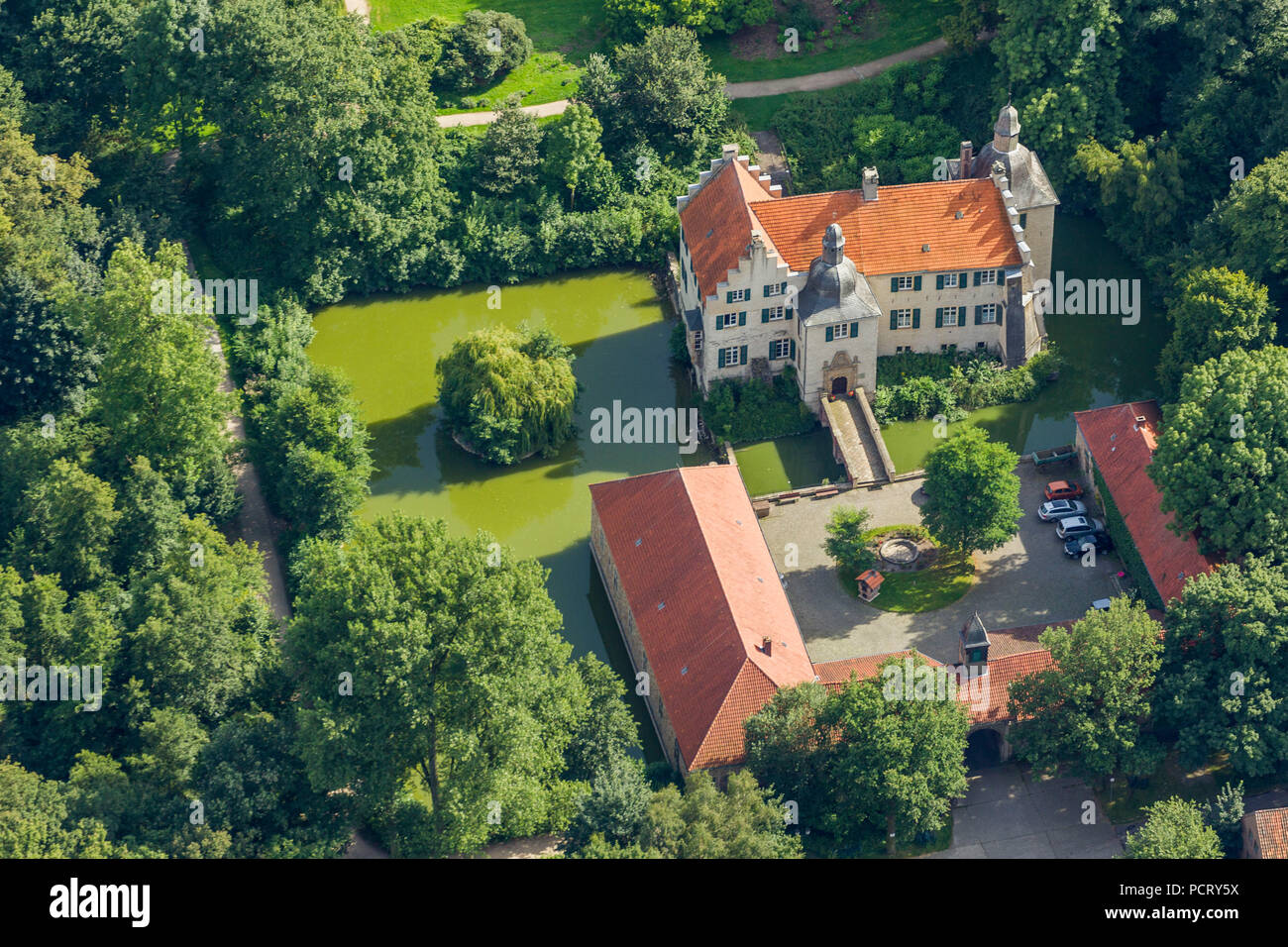 Aerial View Moated Castle Haus Dellwig Museum Of Local History
