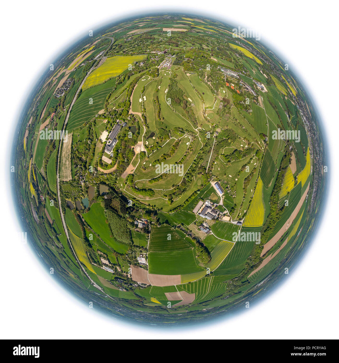 Kosaido International Golf Club Dusseldorf, Knittkuhl, Hubbelrath, aerial photo, districts of Dusseldorf Stock Photo