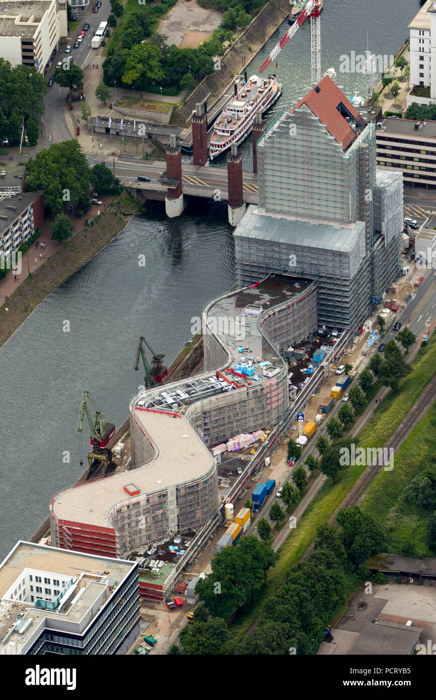 Aerial photograph, State Archives of North-Rhine Westphalia, Duisburg, Ruhr area, North Rhine-Westphalia, Germany, Europe Stock Photo