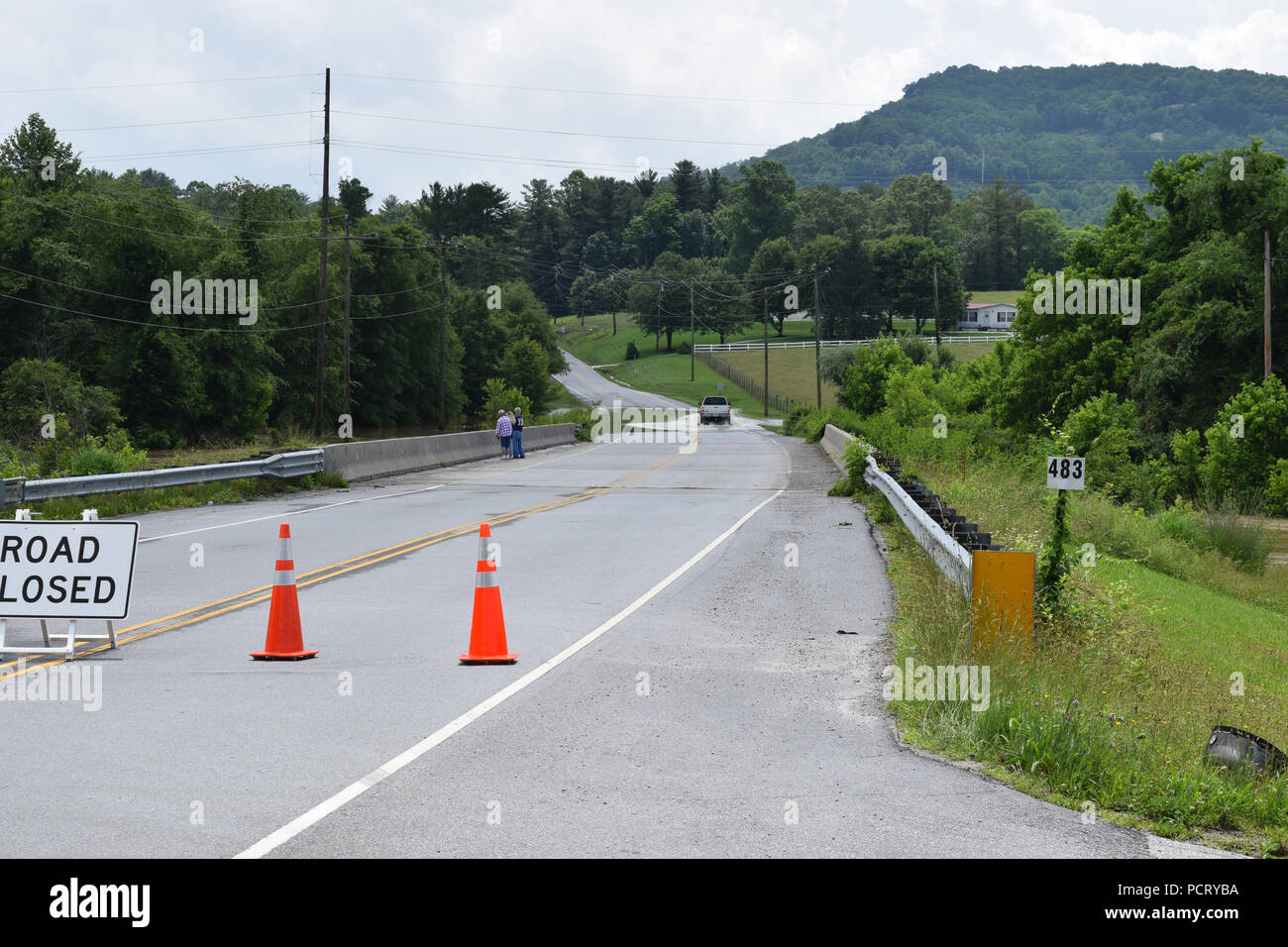 A road closed due to flooding Stock Photo - Alamy