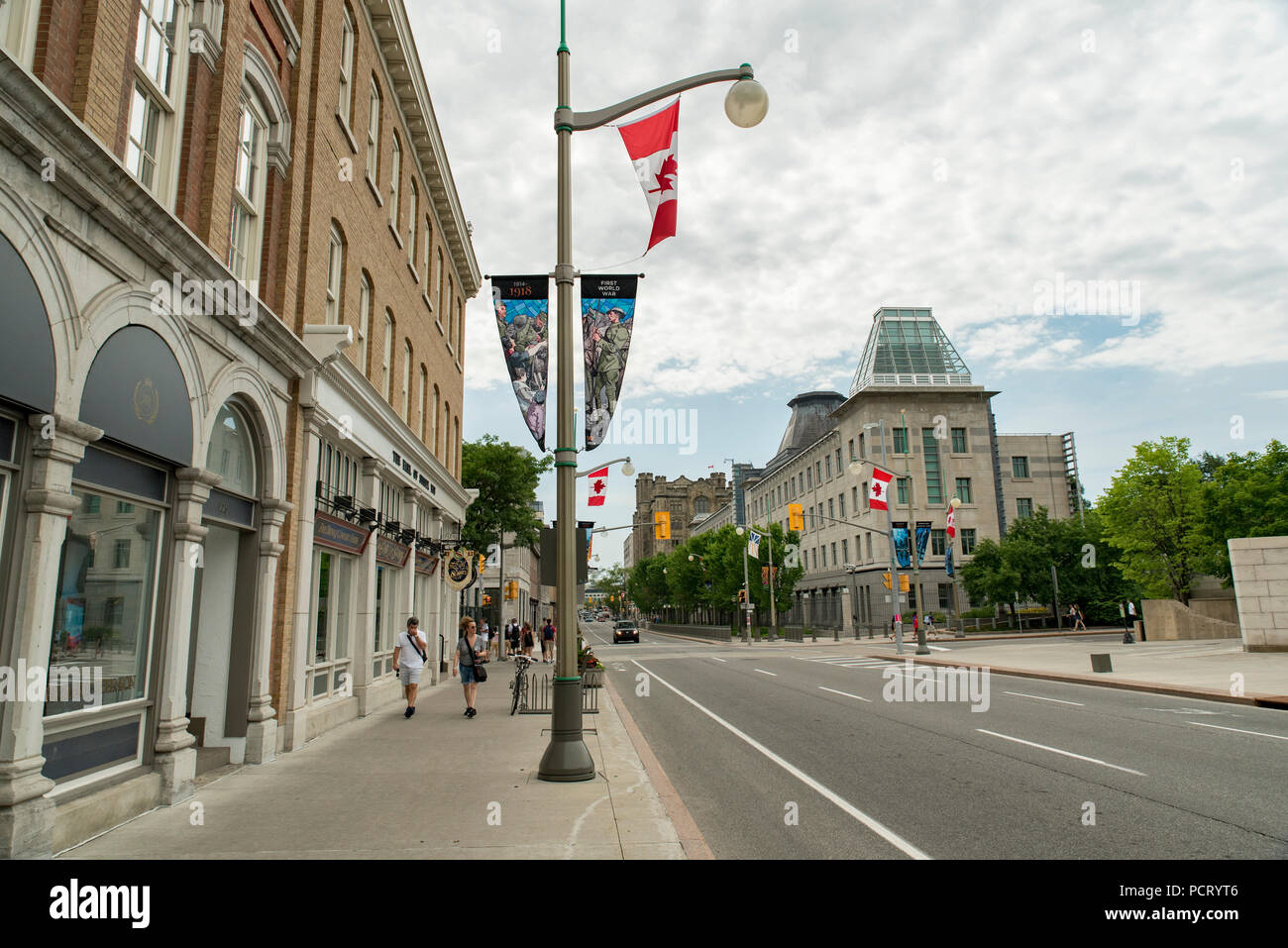 Ottawa, Ontario, Canada.  Looking south down Sussex Drive, Embassy of the United States of America at right. Stock Photo