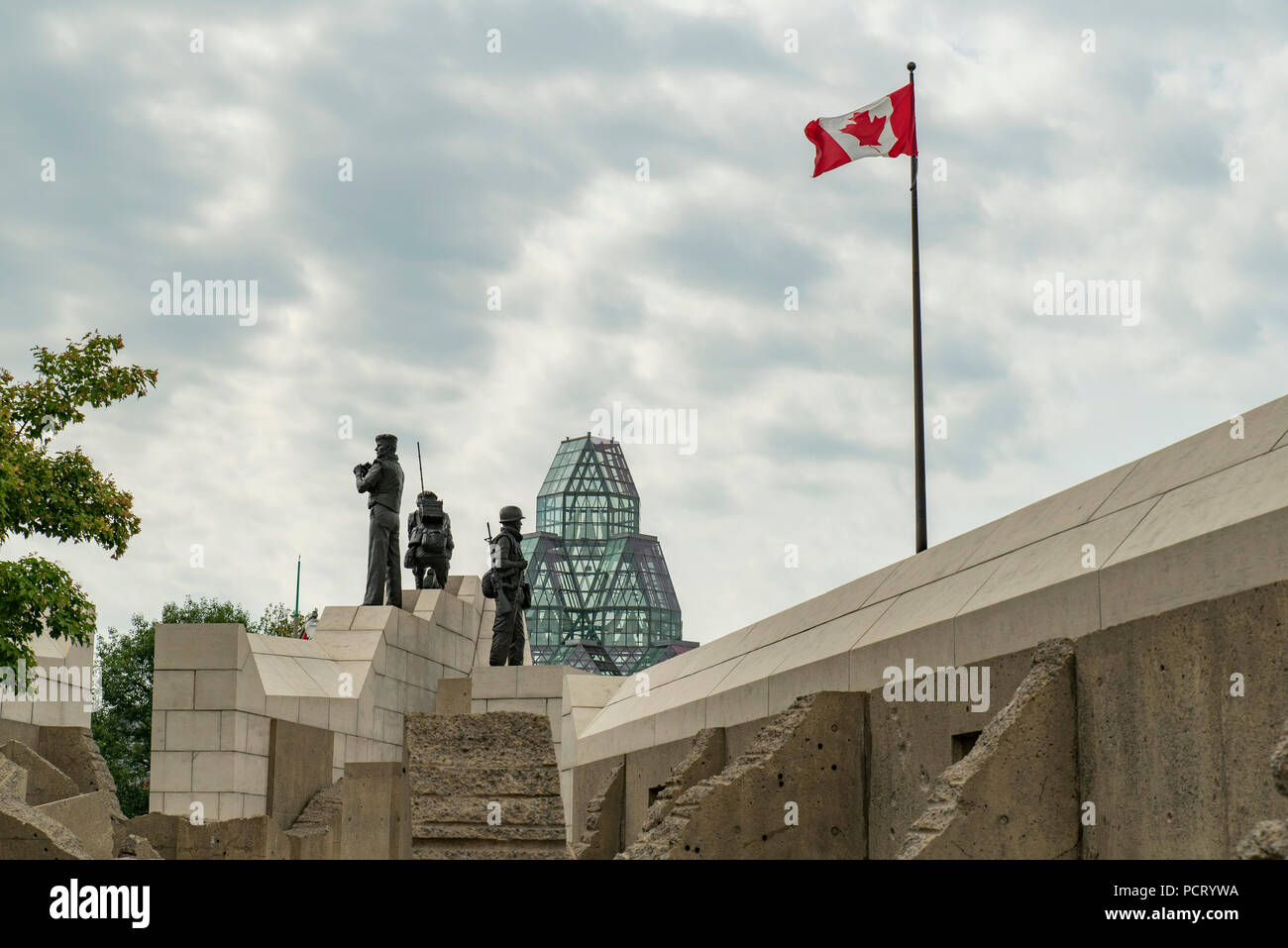 Ottawa, Ontario, Canada.  The Reconciliation Peacekeeping Monument on Sussex Drive, north of the American Embassy. Stock Photo