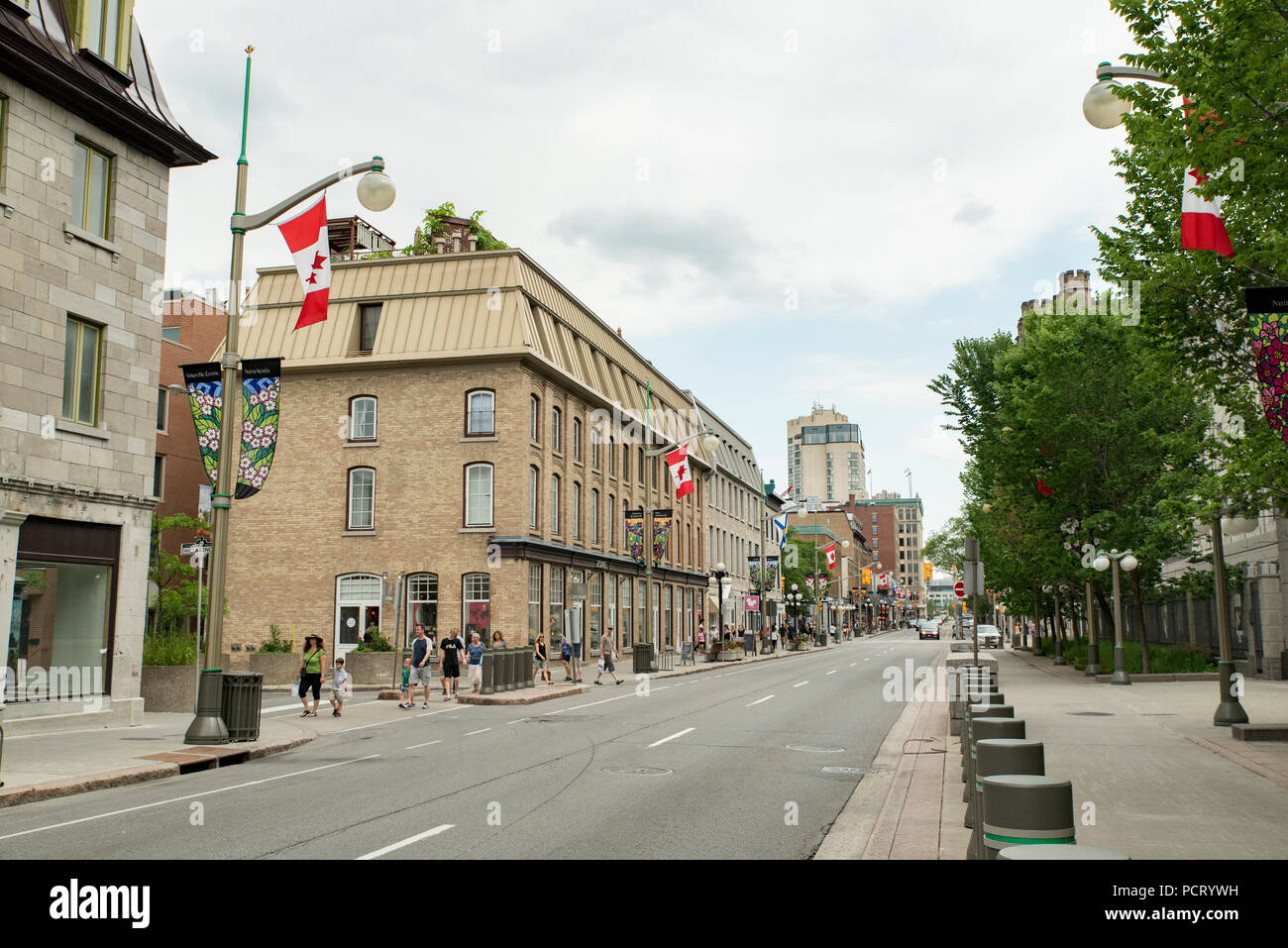 Ottawa, Ontario, Canada.  Looking south down Sussex Drive from in front of the Embassy of the United States of America. Stock Photo
