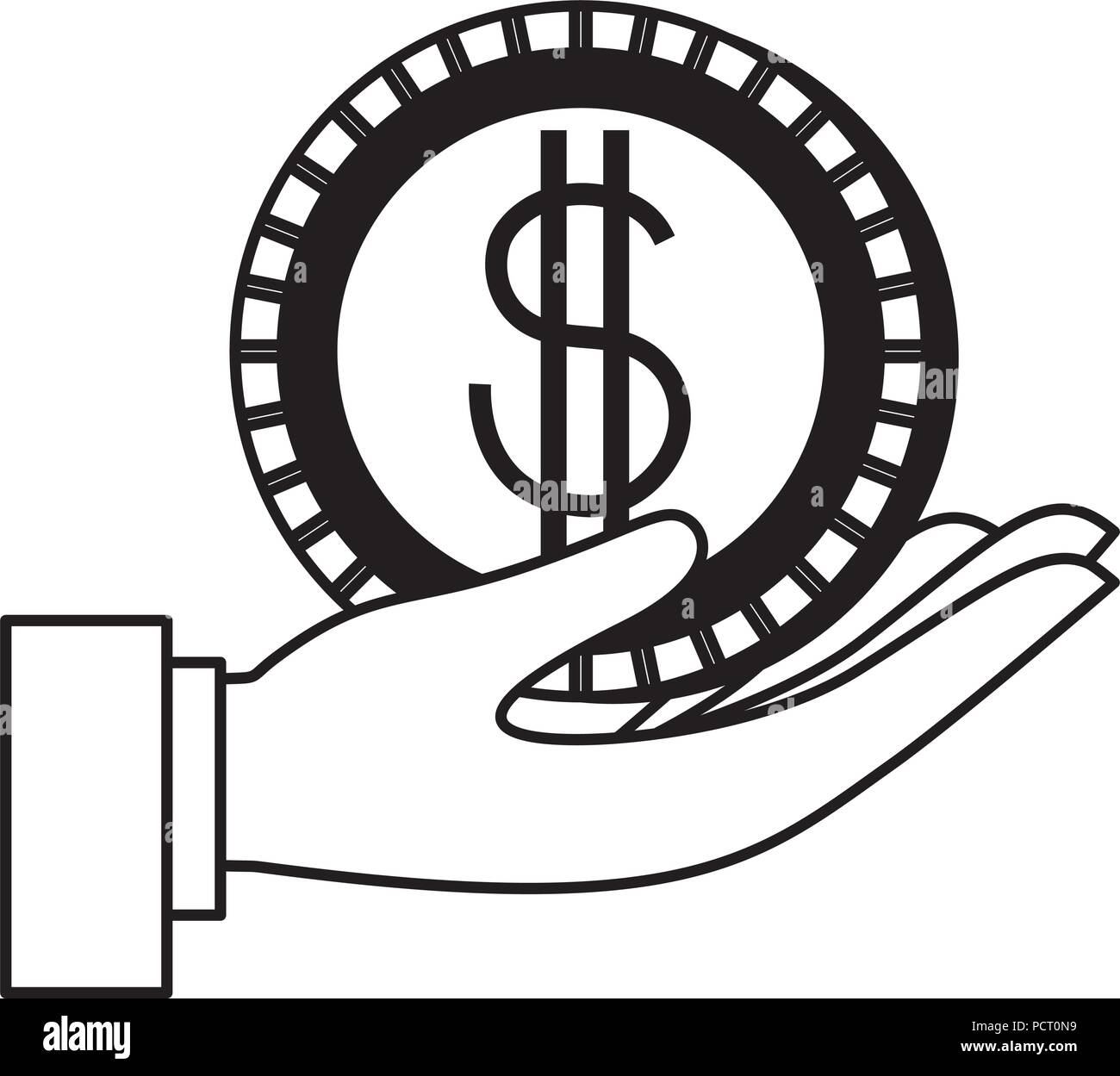 hand with coin money Stock Vector Image & Art - Alamy