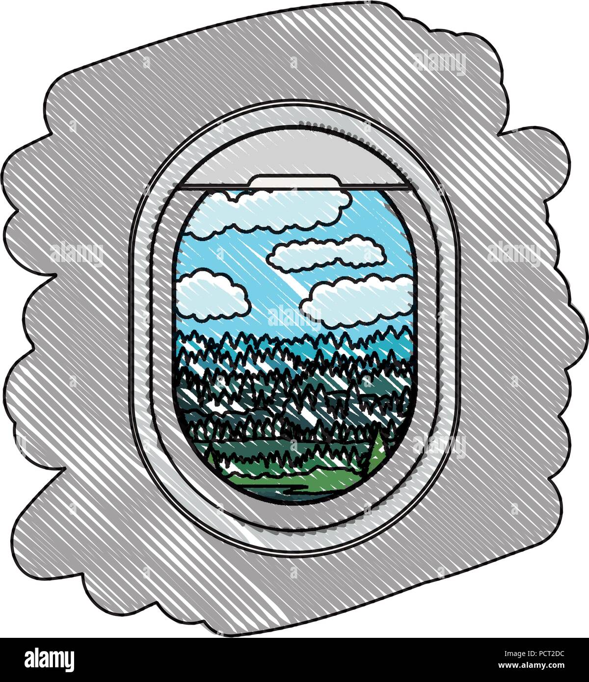 airplane window with exterior view Stock Vector Image & Art - Alamy