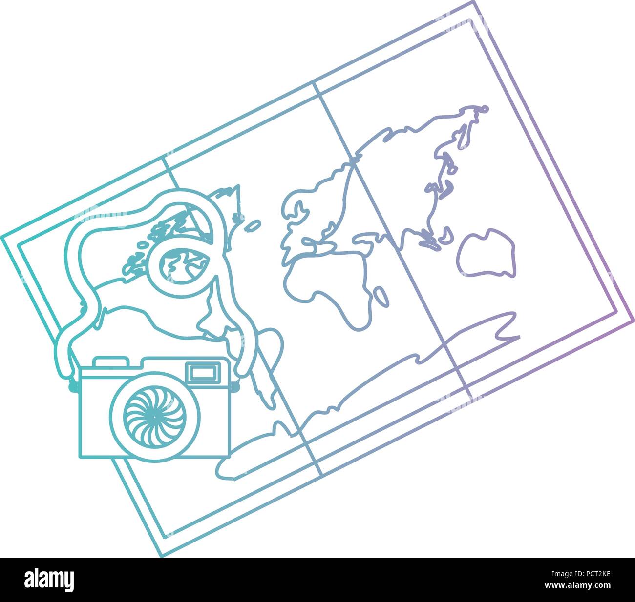 paper map with travel around world icons Stock Vector Image & Art - Alamy