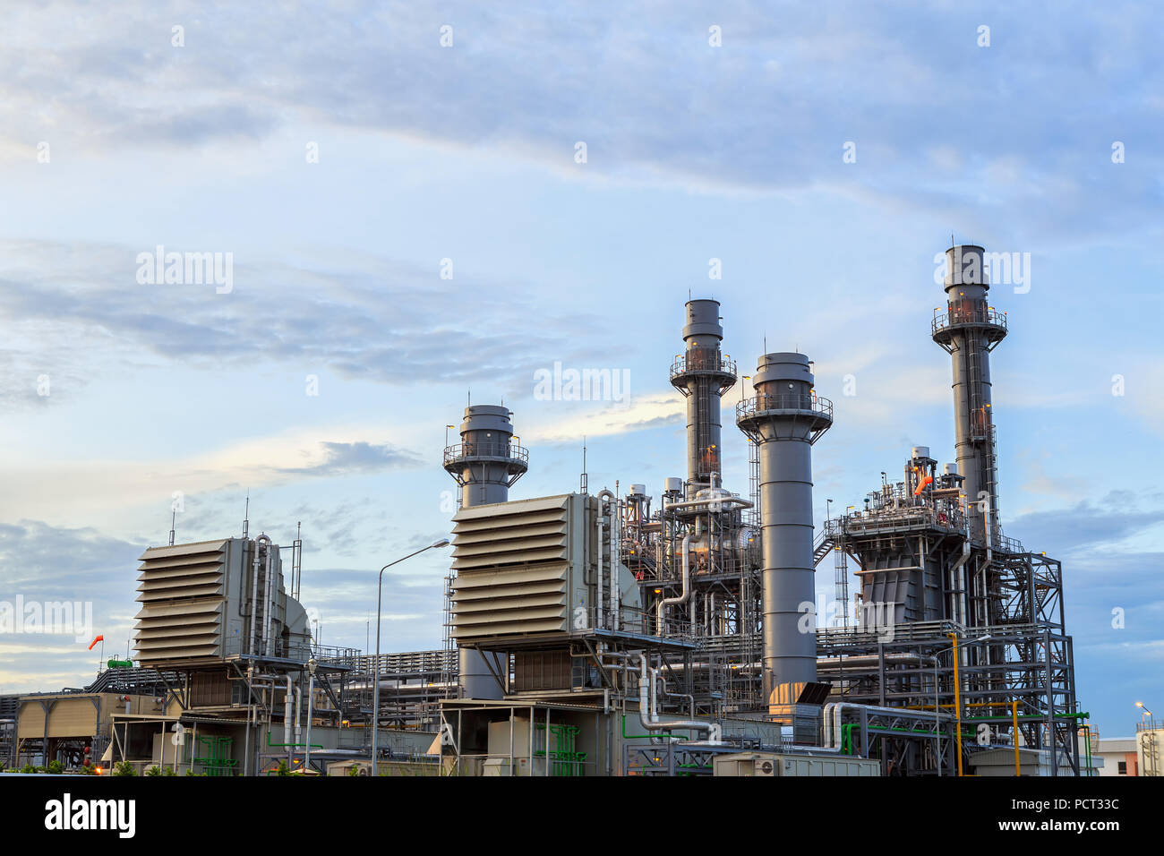 Natural gas combine electric power plant Stock Photo