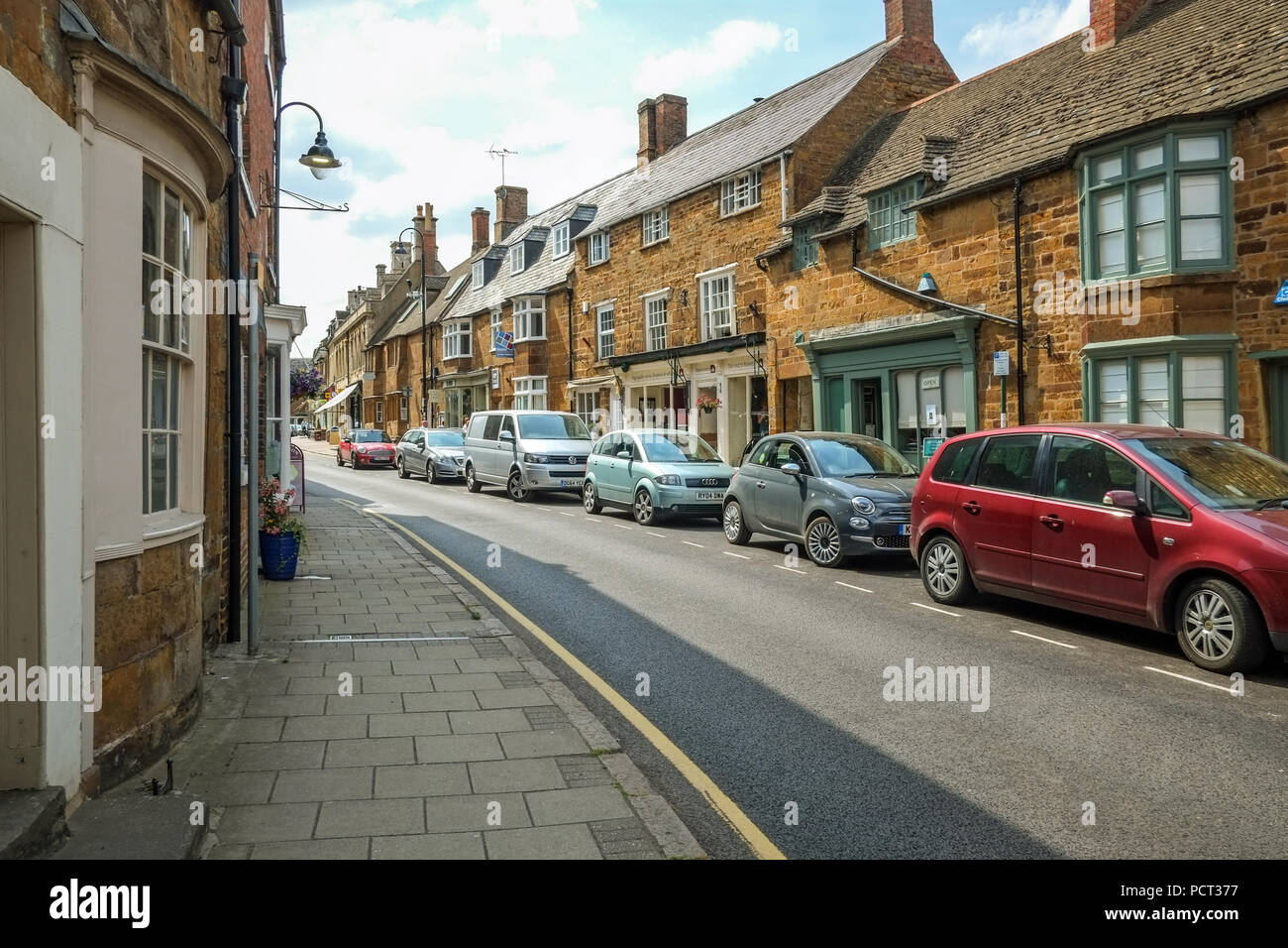 Street view of shops in Uppingham Northamptonshire UK Stock Photo Alamy
