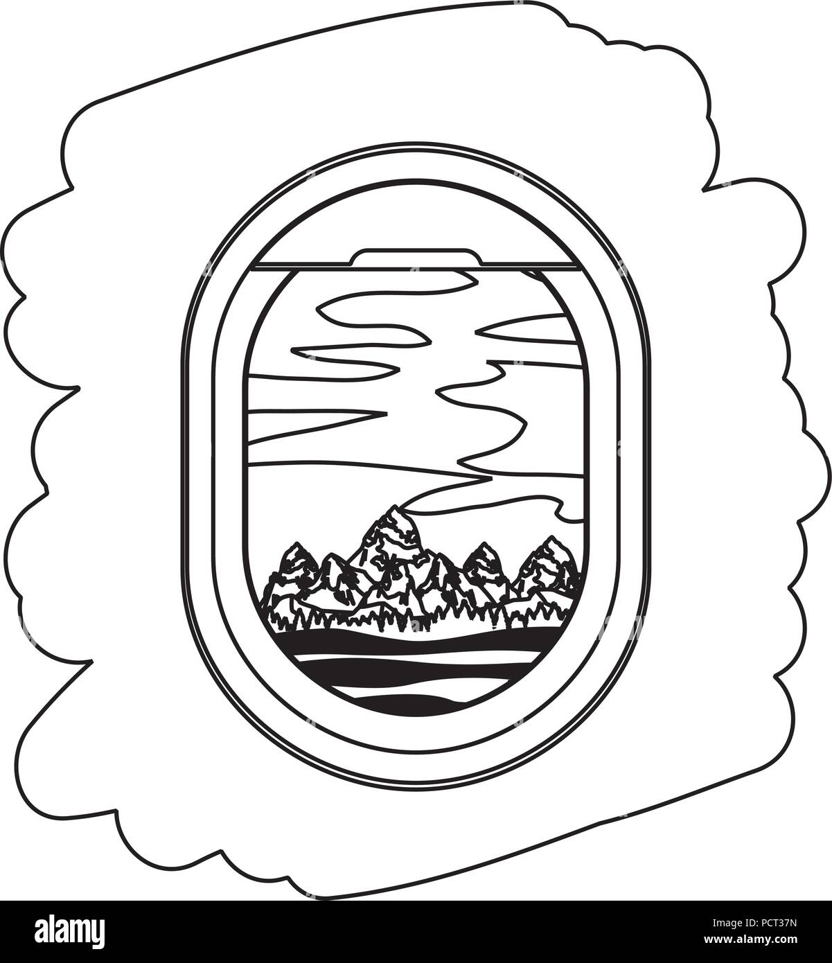 airplane window with exterior view Stock Vector Image & Art - Alamy