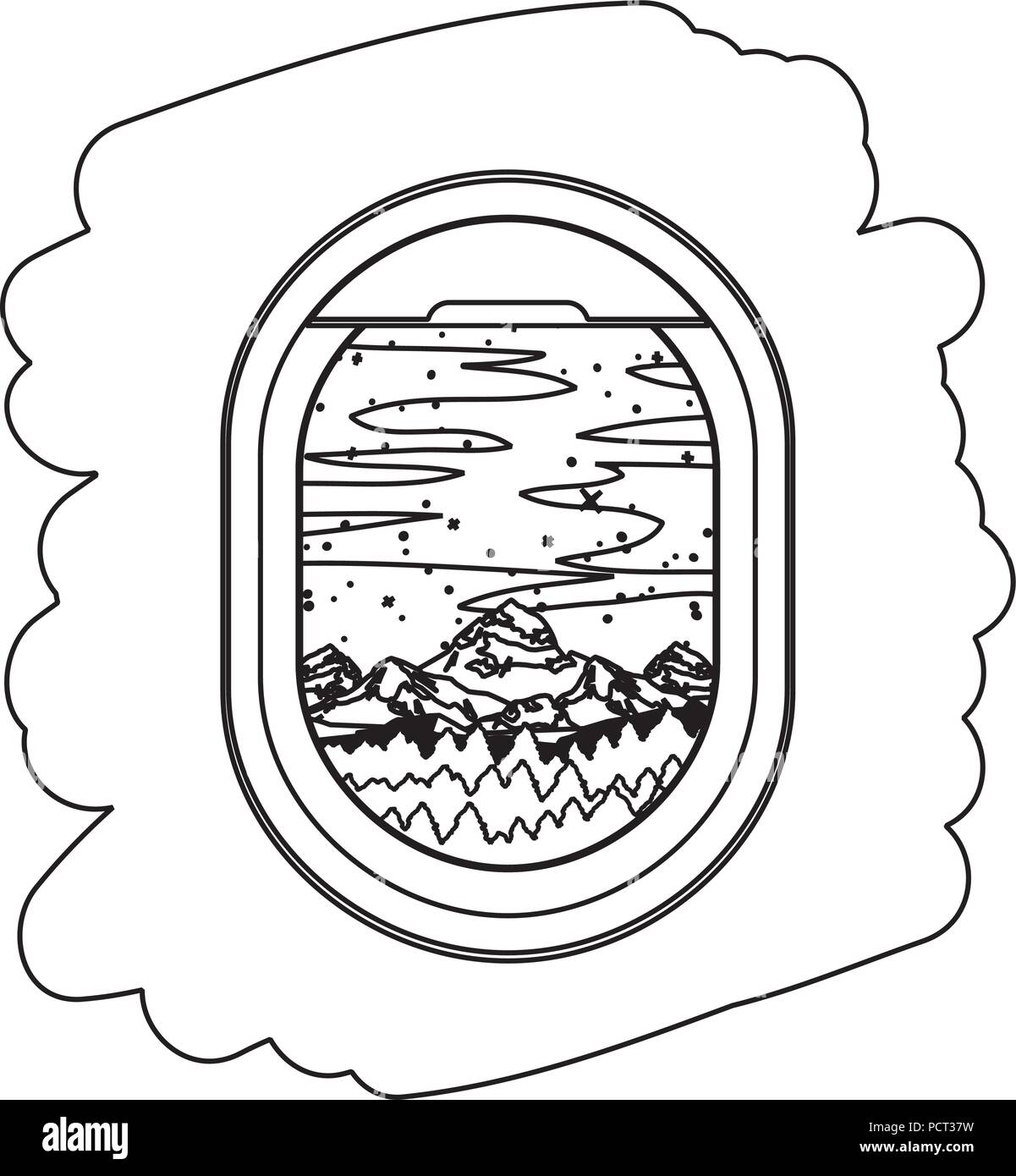 airplane window with exterior view Stock Vector Image & Art - Alamy