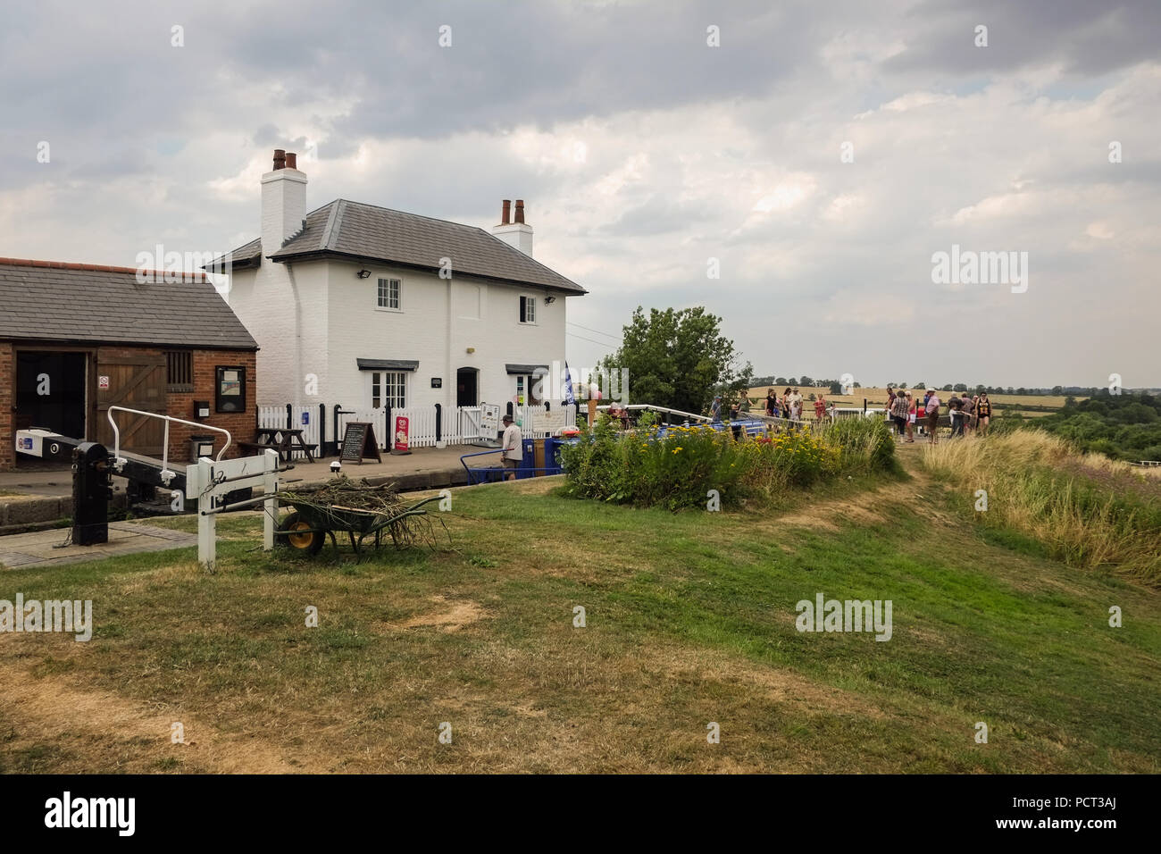 The old Lock gate keepers cottage at Foxton Locks Market Harbour UK Stock Photo