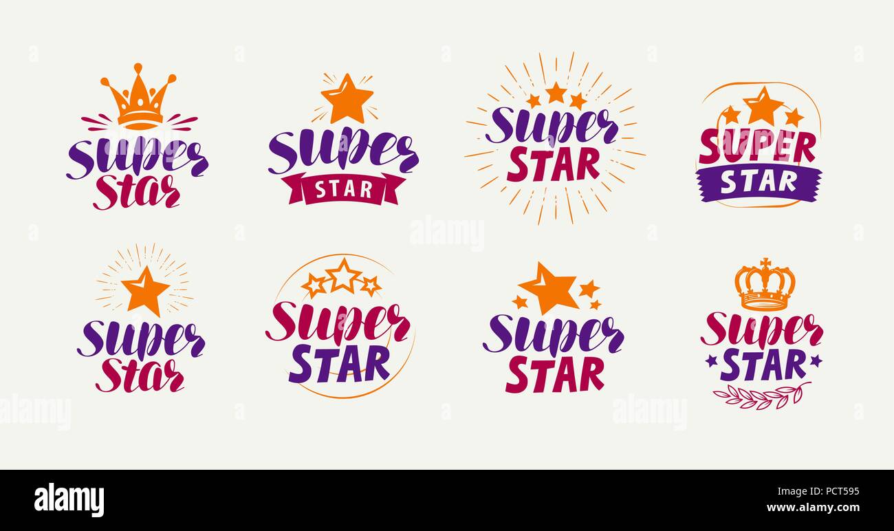 Super Star Vector Typography For Print Design Stock Illustration - Download  Image Now - Fame, Logo, Star Shape - iStock