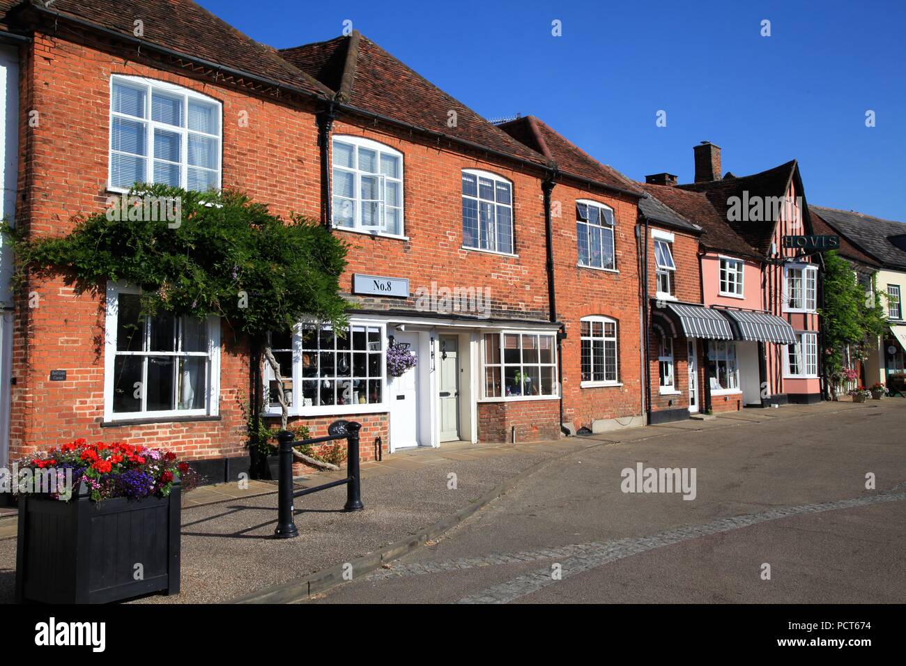 Half timbered Medieval buildings in Lavenham Suffolk UK Stock Photo
