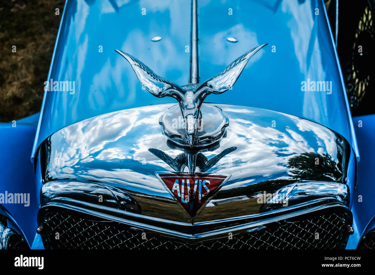 Family day out at a classic car show held at the historic manor house in Nelson Caerphilly area of south wales. Taken during the summer of 2018 Stock Photo