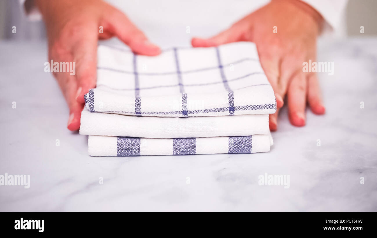 white patterned towels