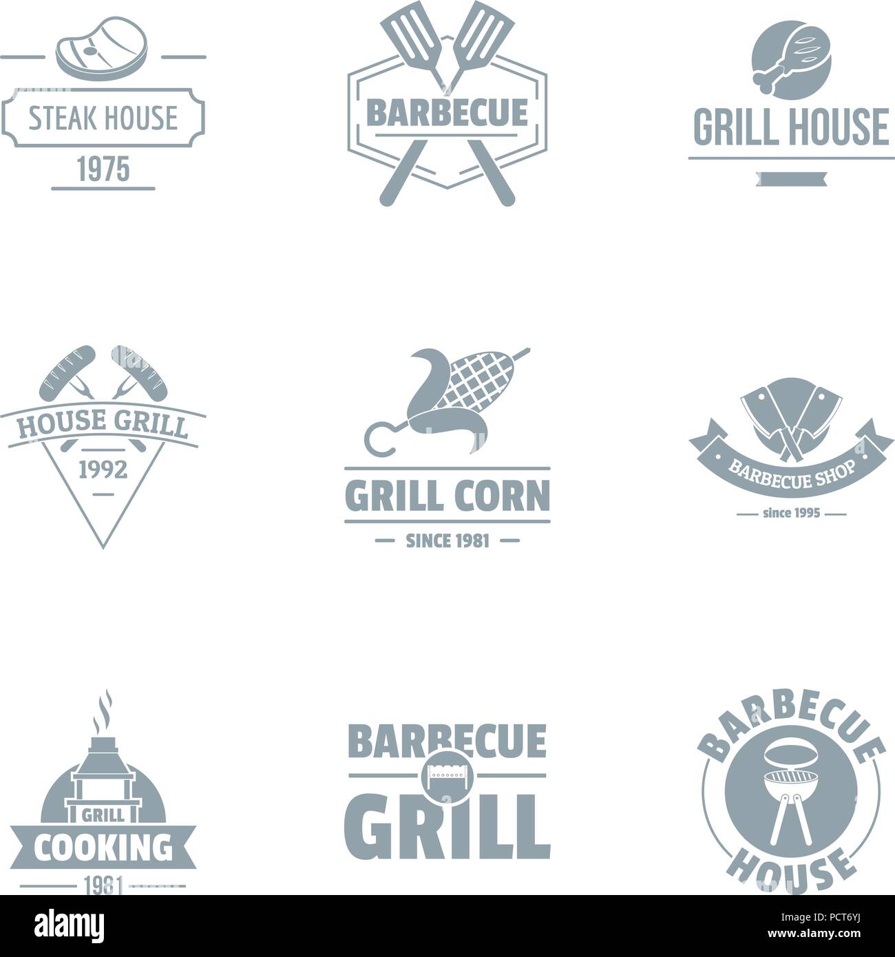 Brazier logo set, simple style Stock Vector