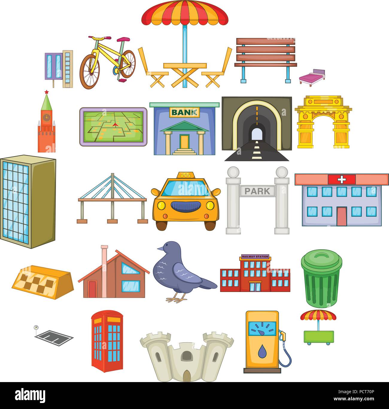 Metropolis icons set, cartoon style Stock Vector Image & Art - Alamy