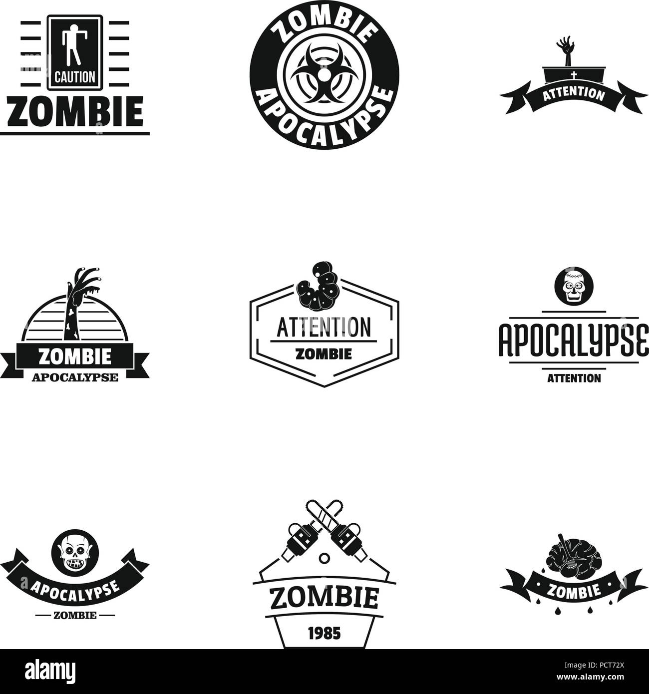 Indulge logo set, simple style Stock Vector