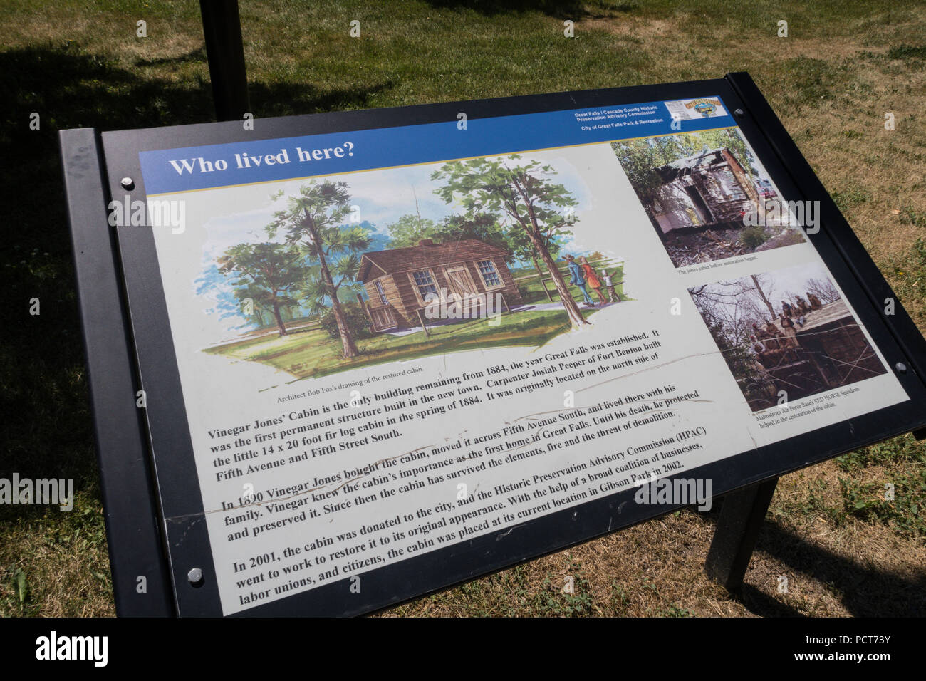 Vinegar Jones' Cabin in Gibson Park is an 1884 historic site, Falls