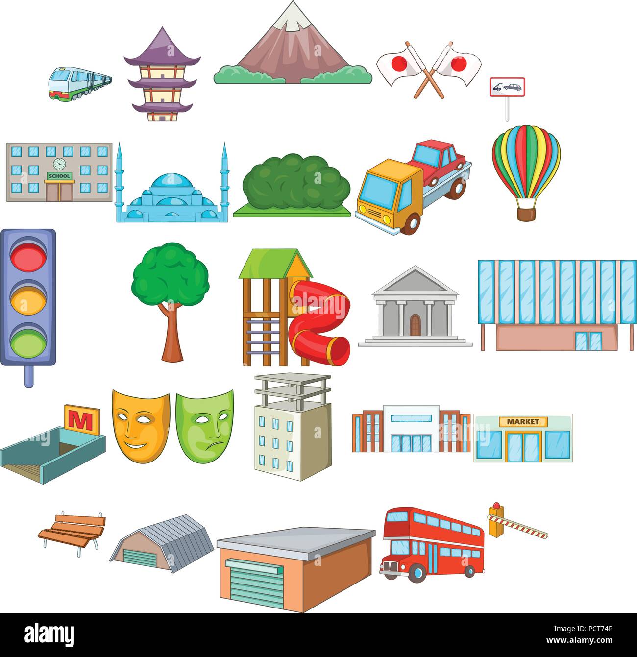 Metropolitan power icons set, cartoon style Stock Vector Image & Art ...