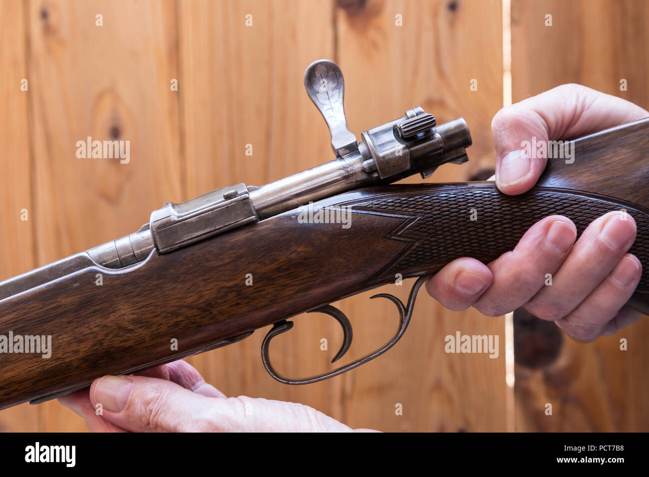 Vintage WWI German Mauser Rifle Stock Photo
