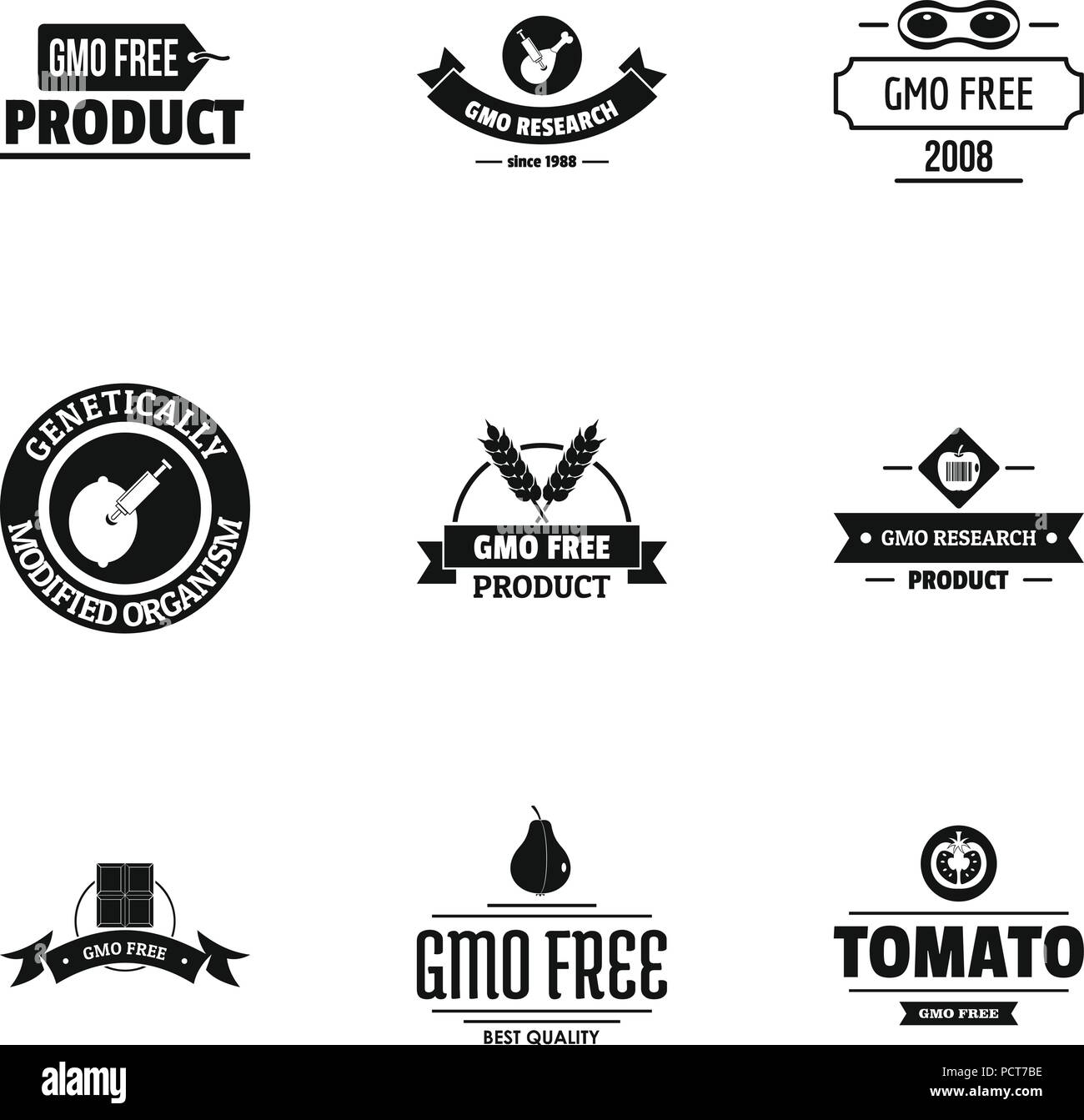 Food free logo set, simple style Stock Vector Image & Art - Alamy