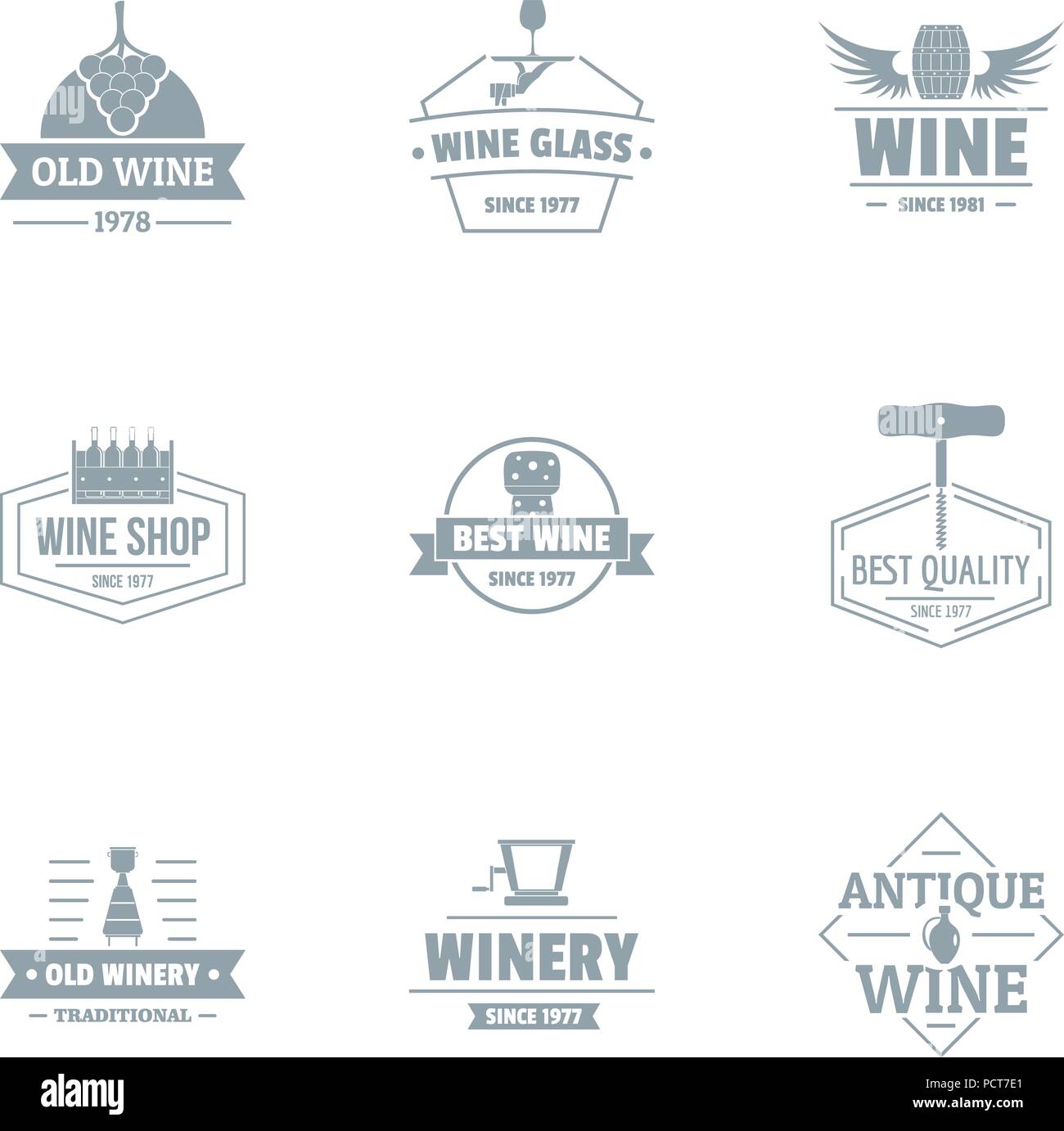 Wine cellar logo set, simple style Stock Vector Image & Art Alamy