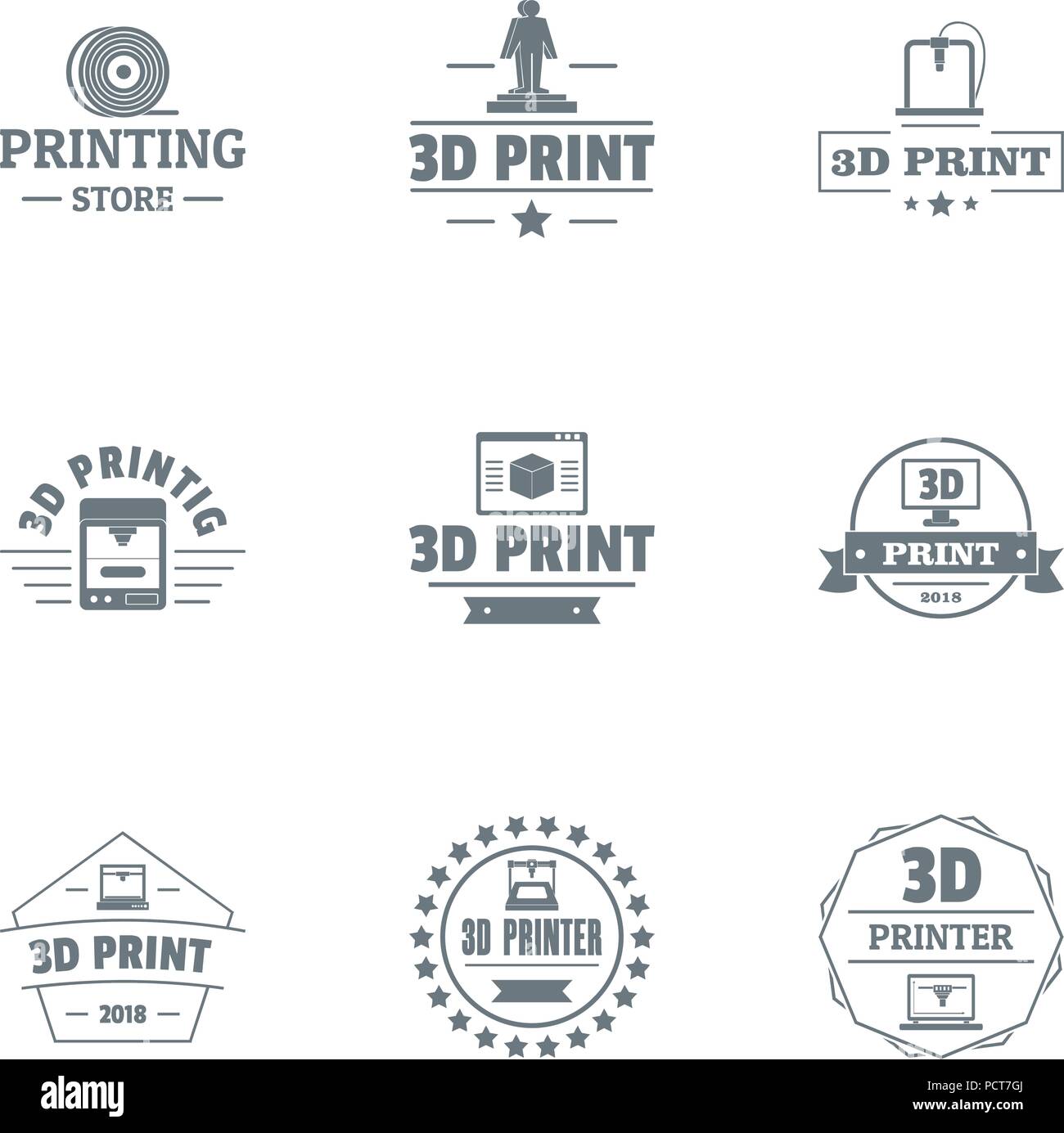 Stamp logo set, simple style Stock Vector Image & Art - Alamy