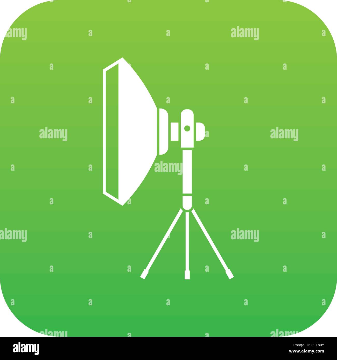 Studio lighting equipment icon digital green Stock Vector