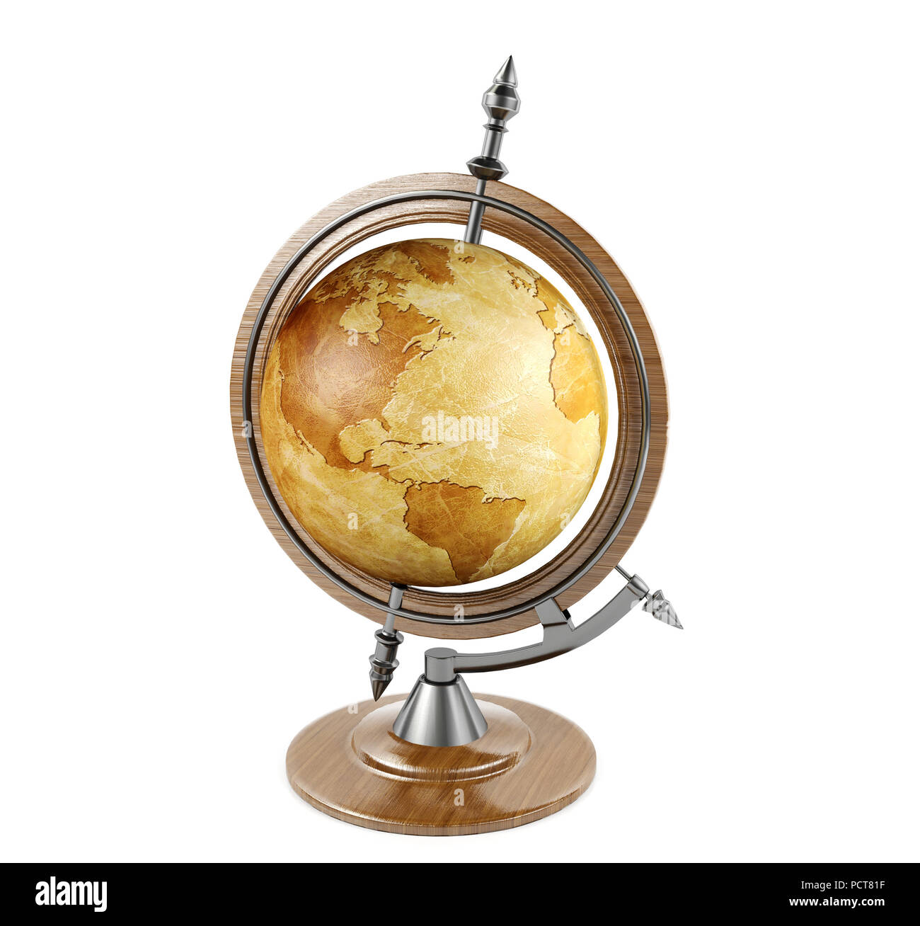 Vintage terrestrial globe isolated on white background Stock Photo - Alamy