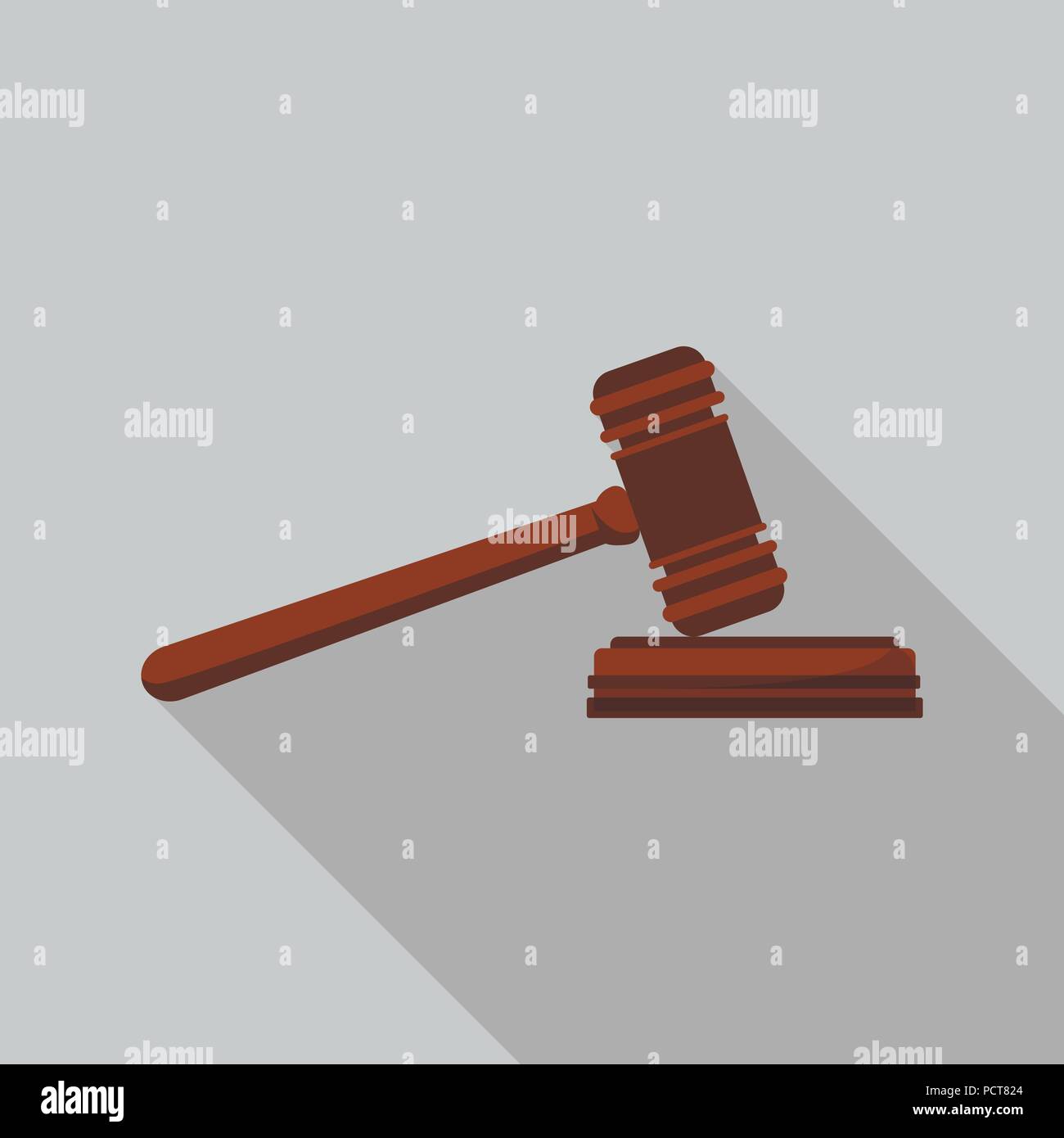 Judge gavel icon, flat style Stock Vector