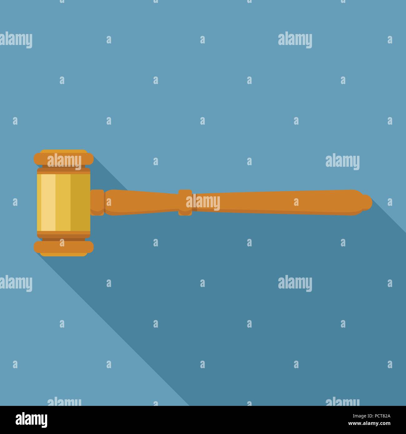 Legal judge gavel icon, flat style Stock Vector