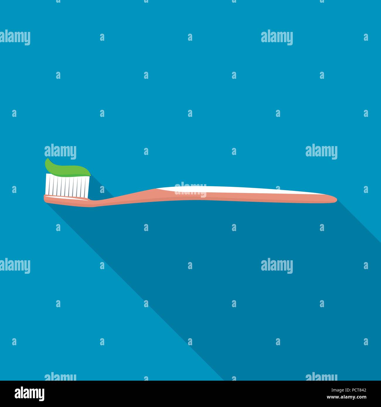 Toothbrush with paste icon, flat style Stock Vector Image & Art - Alamy