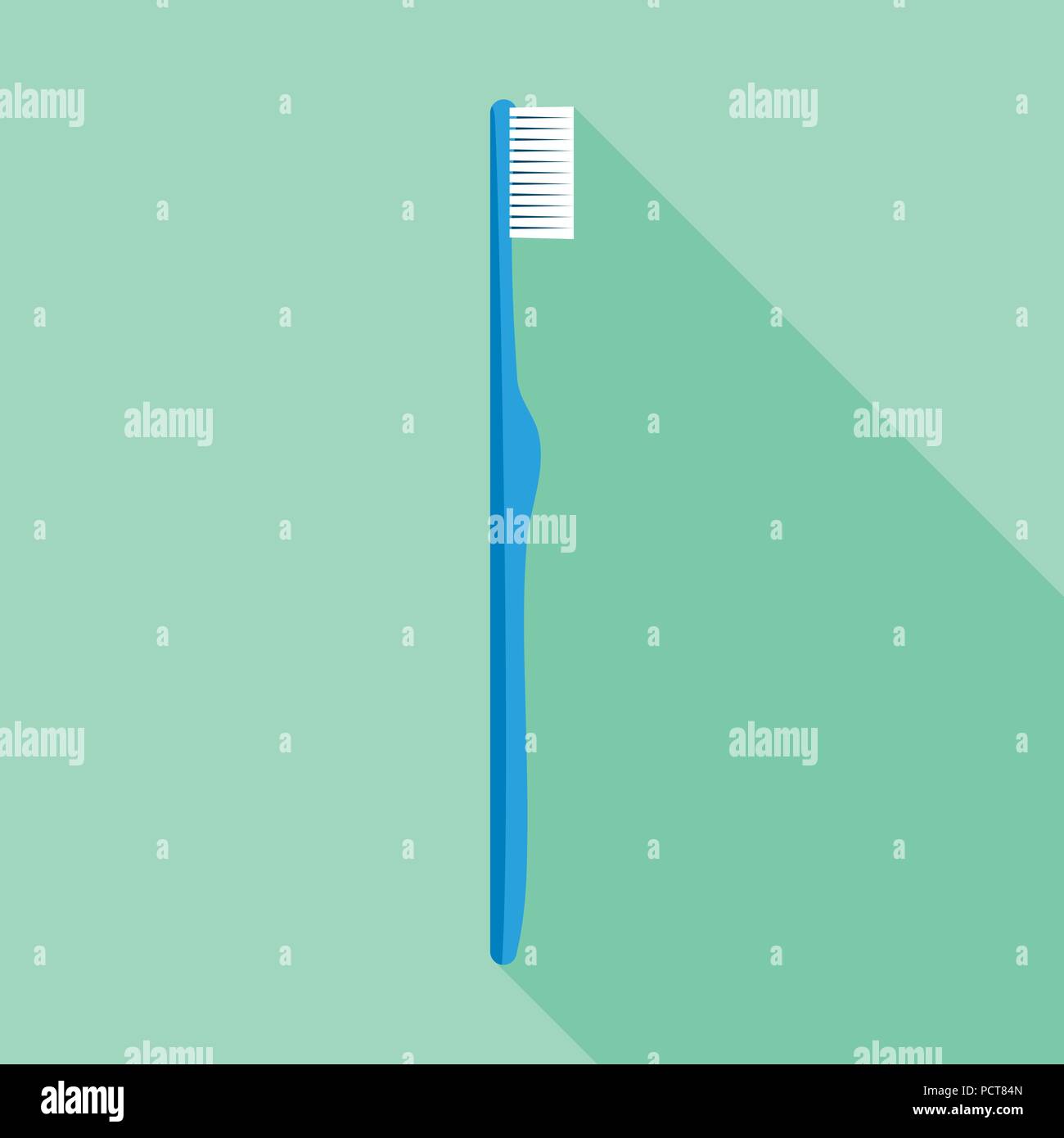 Blue kid toothbrush icon, flat style Stock Vector