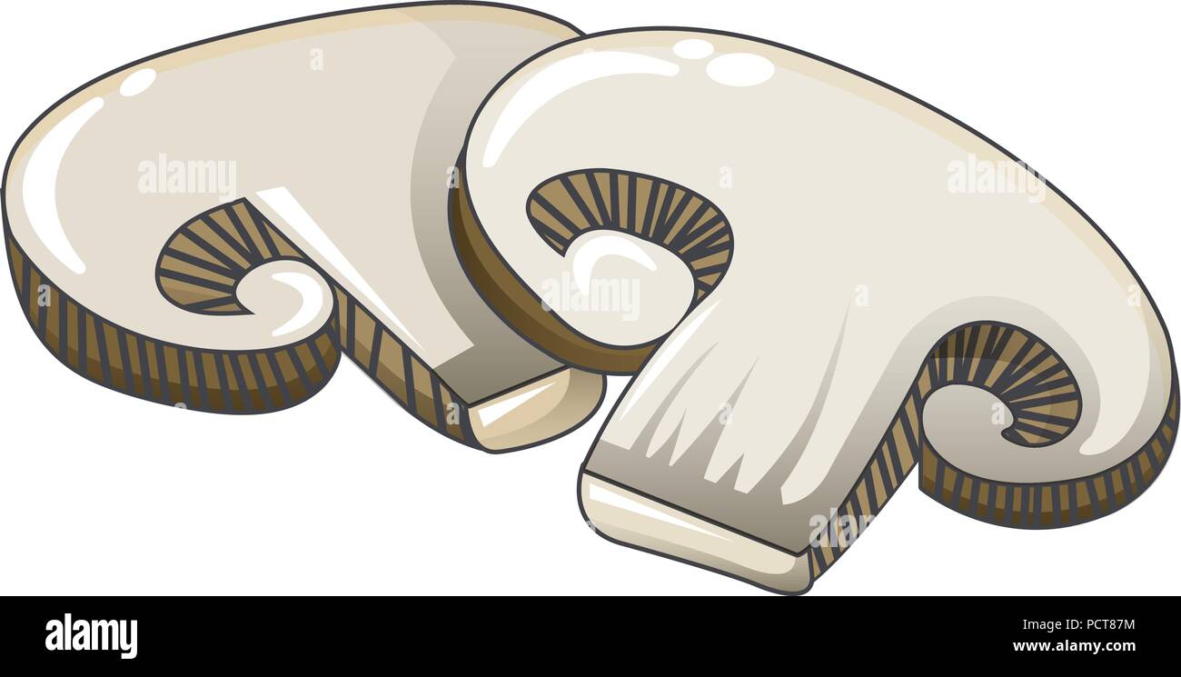 Sliced champignon icon, cartoon style Stock Vector