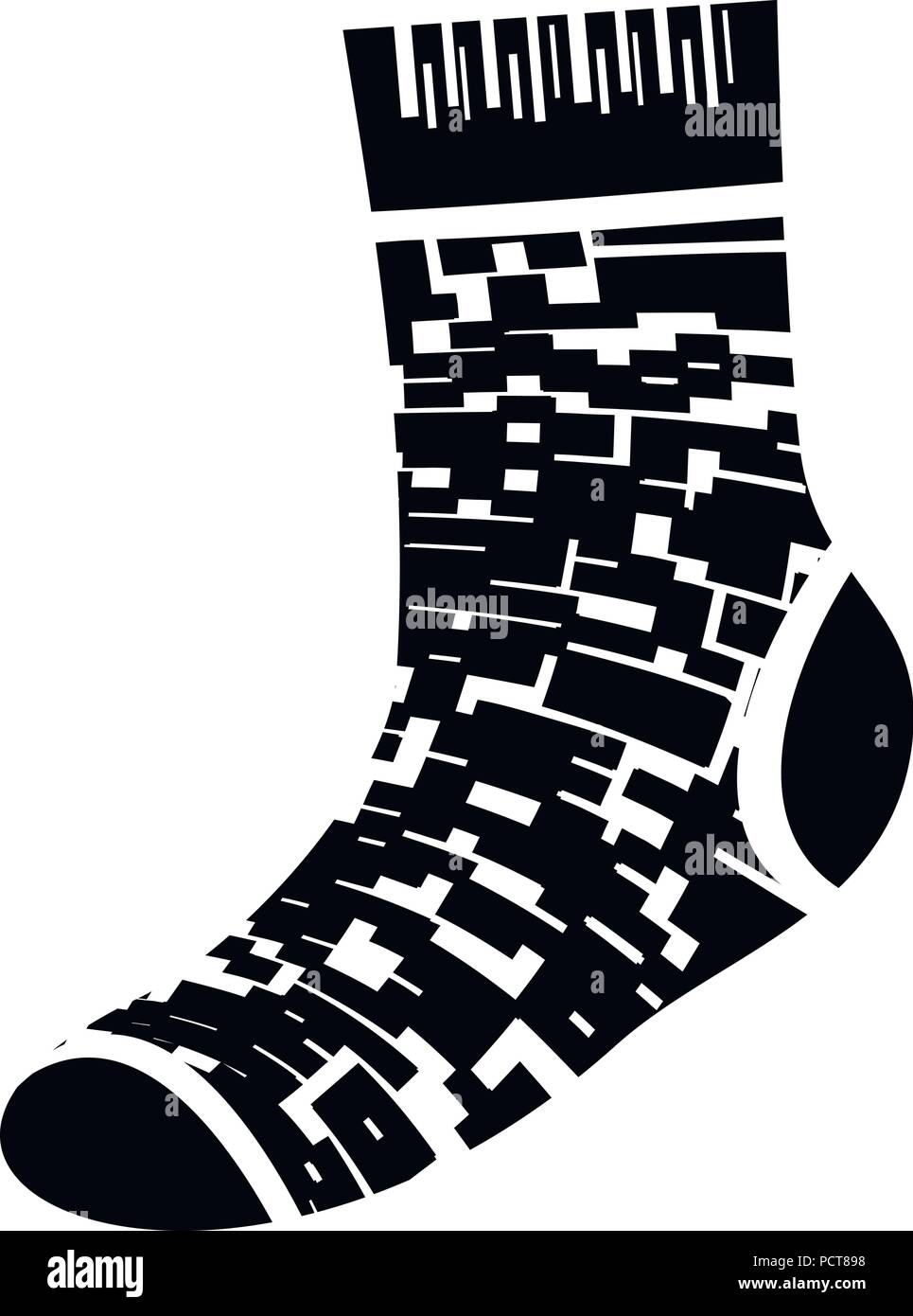Camo sock icon, simple style Stock Vector