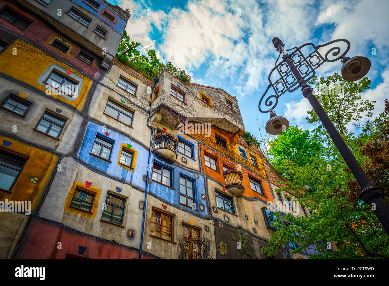 Europa, Österreich, Wien, Architektur, Haus, Hundertwasser, Kunst, Künstler,  Löwengasse, Kegelgasse, Vienna, Austria, architecture, capital Stock Photo