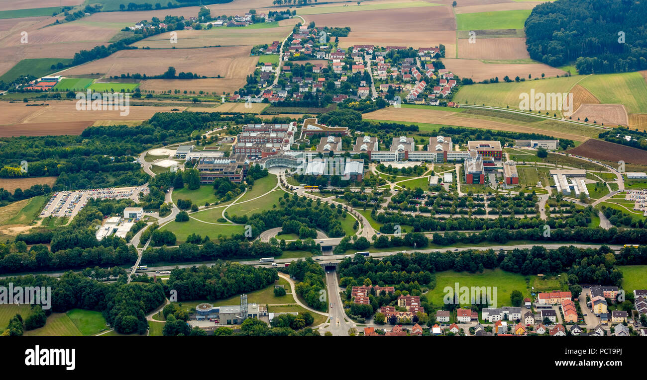Aerial photo, University of Regensburg, Regensburg University, Regensburg, independent city  in Eastern Bavaria, Bavaria, Germany Stock Photo