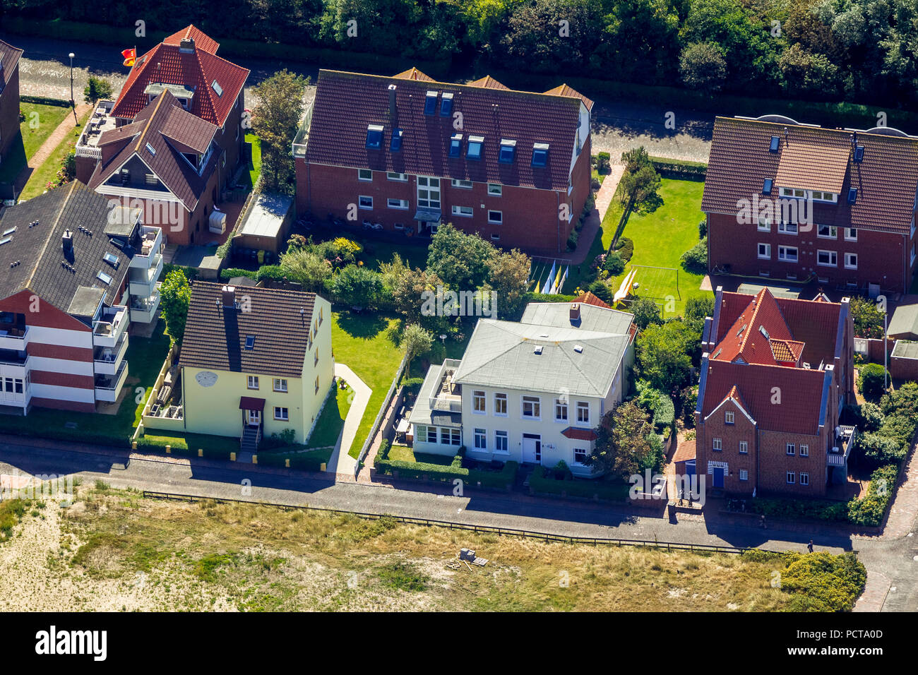 Aerial photo, Wangerooge, North Sea, North Sea island, East Frisian Islands, Lower Saxony, Germany Stock Photo