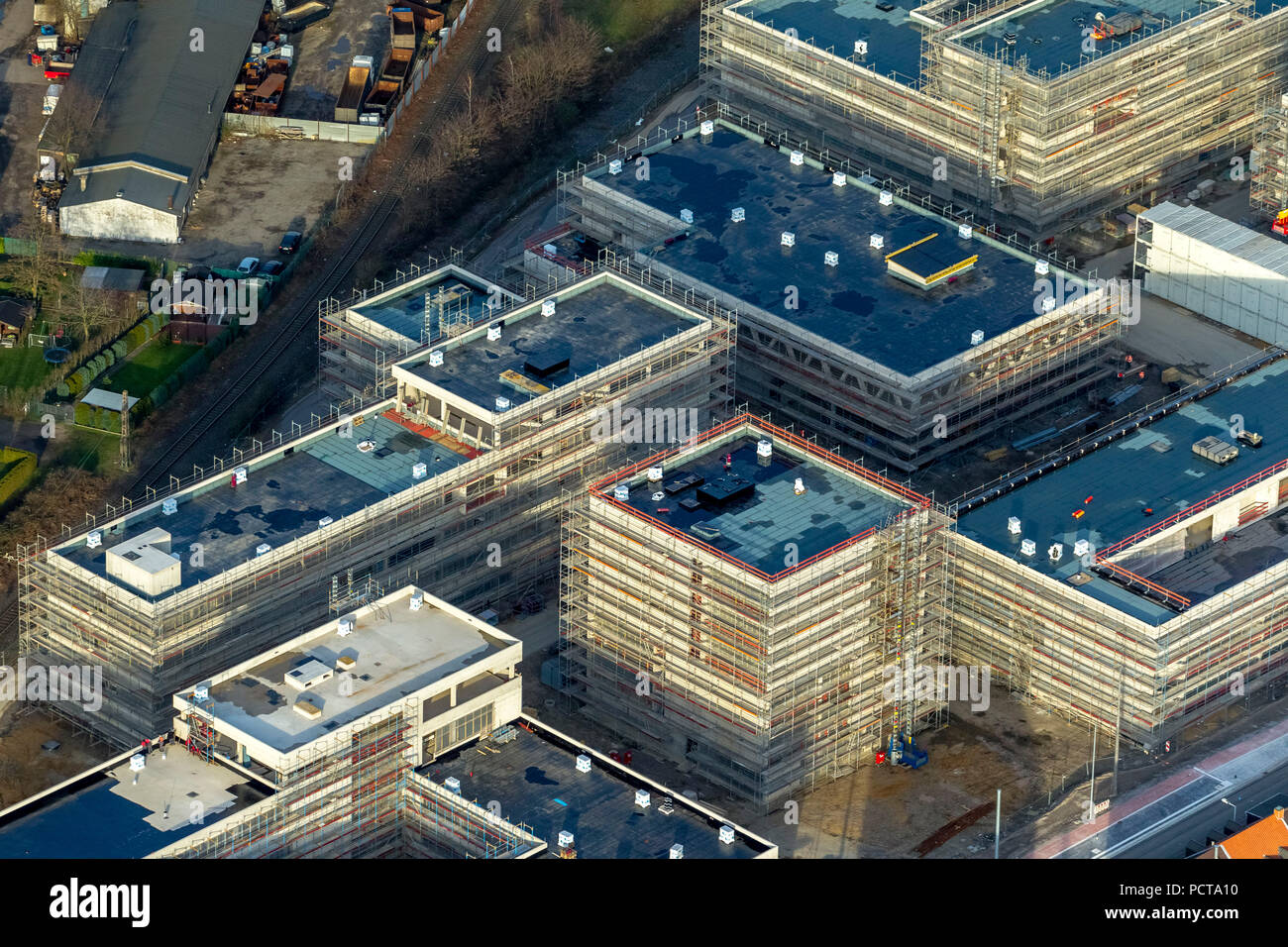 Aerial photo, Hochschule Ruhr West - University of Applied Sciences, Mülheim, Ruhr area Stock Photo