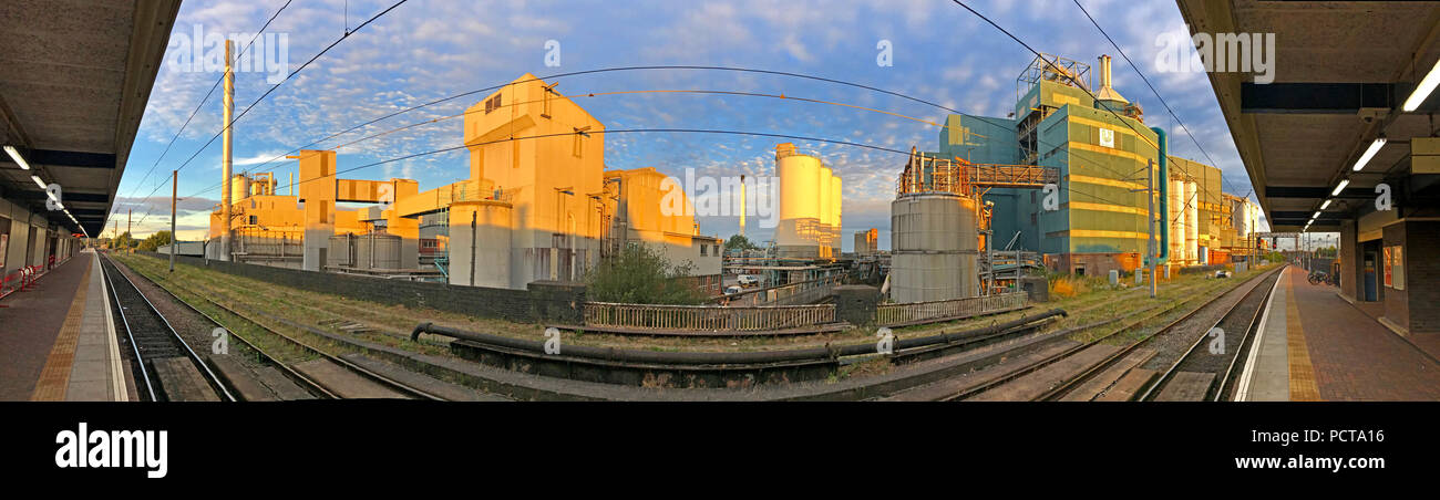 Lever Brothers Persil Soap Powder Factory Panorama, Bank Quay, Warrington, Cheshire, North West England, UK Stock Photo