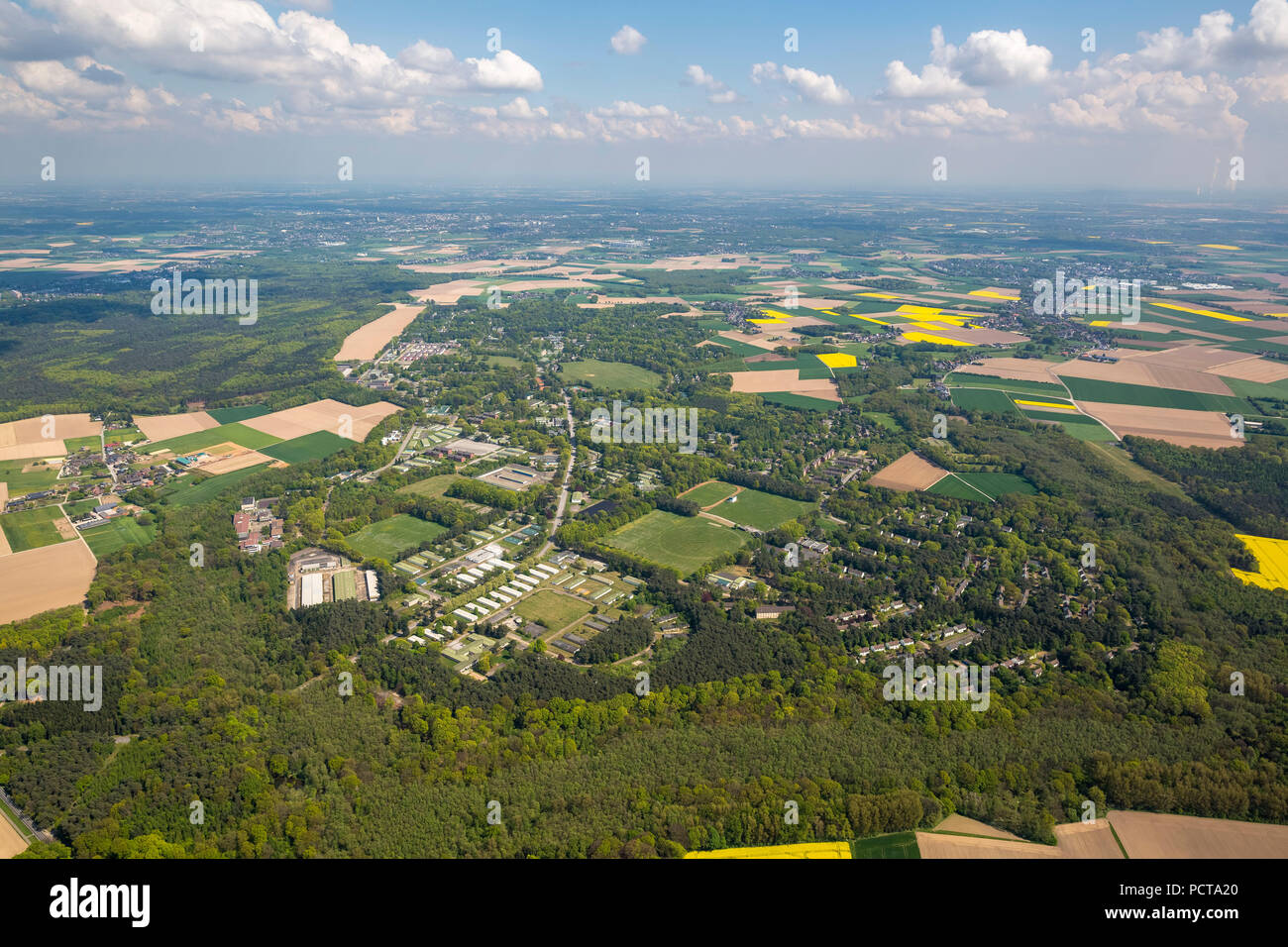 Possible location for 'Rock am Ring' music festival, redevelopment and repurposing of land, former British Army of the Rhine military complex, JHQ Rheindahlen, Mönchengladbach, Lower Rhine, North Rhine-Westphalia, Germany Stock Photo