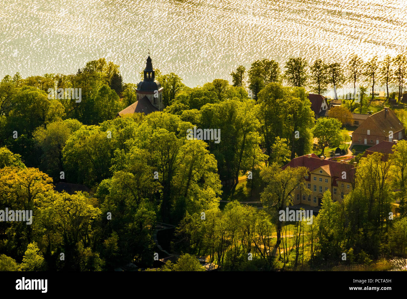 Church of the Knights of Saint John on the castle island of Mirow, Mecklenburg Lake Plateau, Mecklenburg-Western Pomerania, Germany Stock Photo