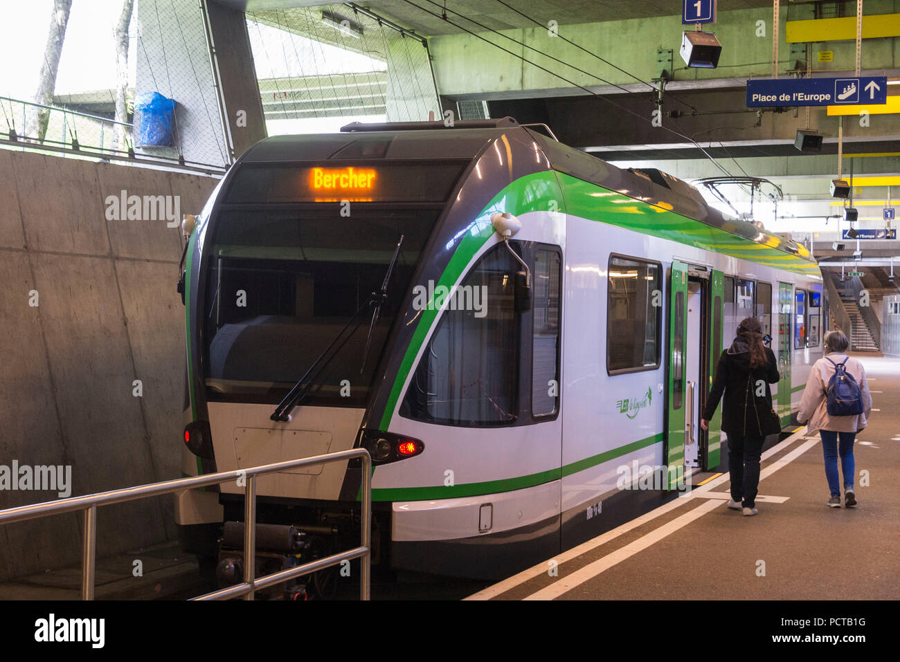 Lausanne railway station sign hi-res stock photography and images - Alamy
