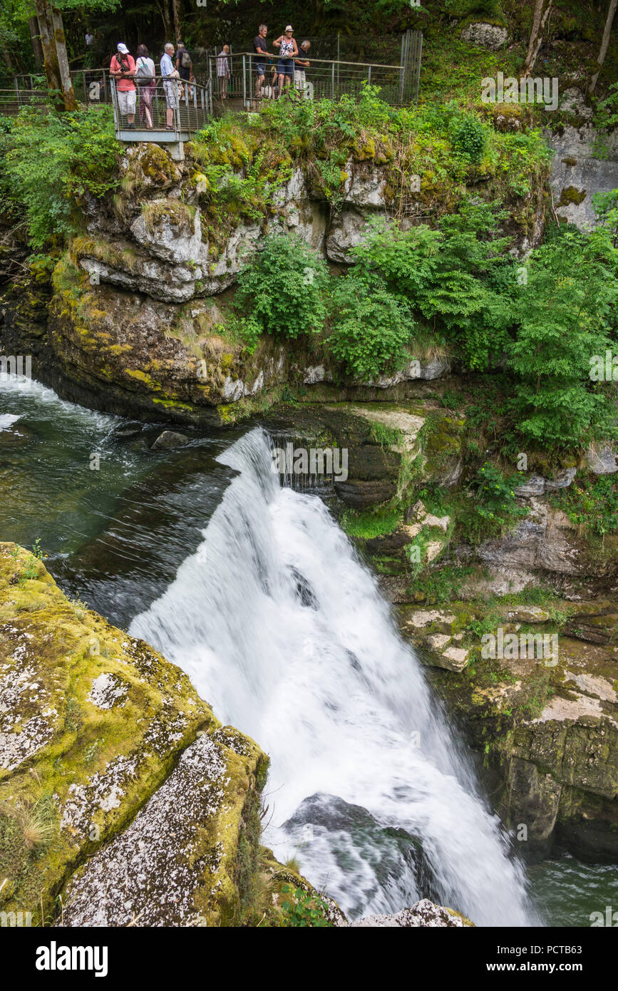 Waterfall Saut du Doubs at Lac des Brenets, Doubstal, near Les Brenets,  Neuchâtel Jura, canton Neuchâtel, Western Switzerland, Switzerland Stock  Photo - Alamy