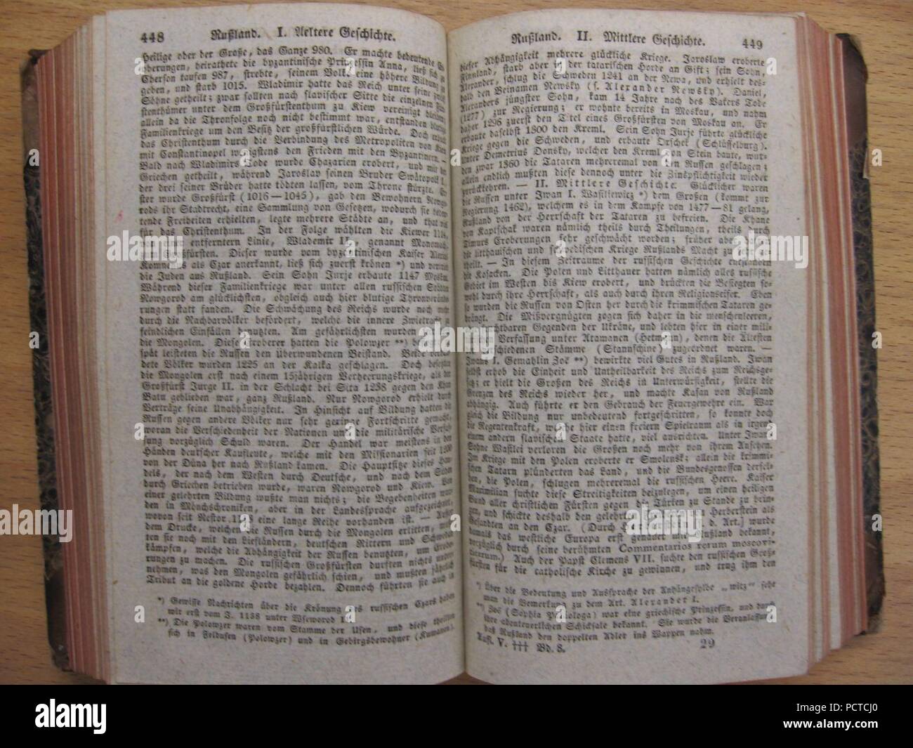 Allgemeine deutsche Real-Enzyklopädie für die gebildeten Stände (1824) - S 448-449. Stock Photo