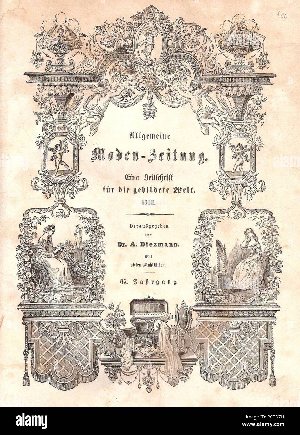 Allgemeine Moden-Zeitung, Deckblatt 1863. Stock Photo