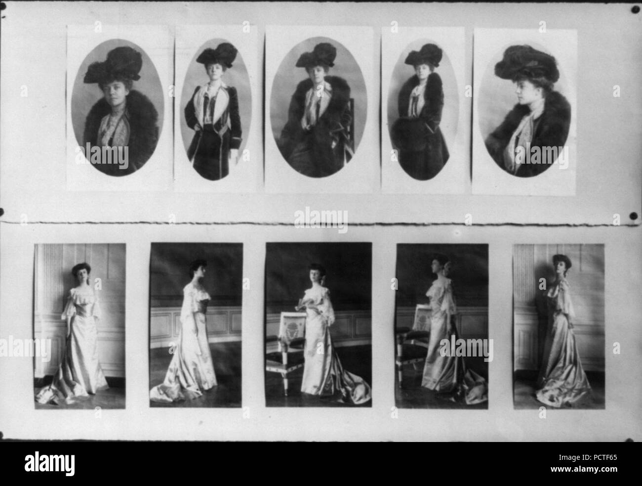 Alice Roosevelt Longworth photographs presentation display Stock Photo