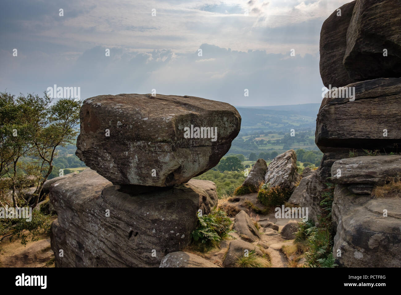 Scenic view of Brimham Rocks in Yorkshire Dales National Park Stock