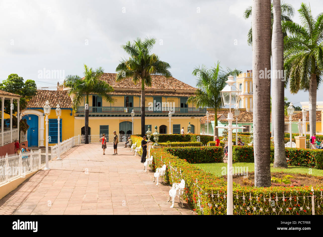Plaza Mayor, Parque José Marti, Trinidad, Sancti Spiritus Province, Cuba, Republic of Cuba, Greater Antilles, Caribbean Stock Photo